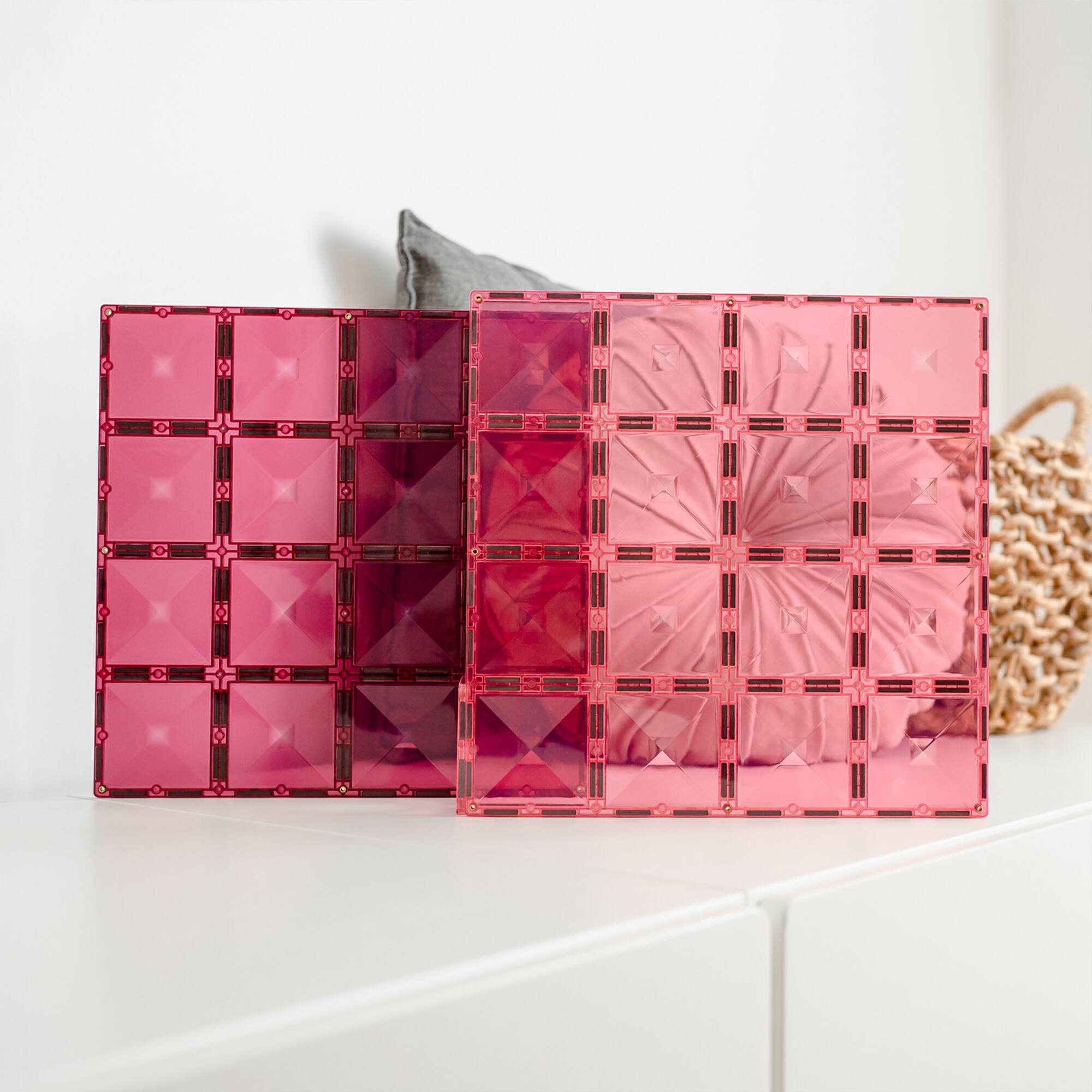Connetix® Pastel Pink & Berry Magnetic Tiles Base Plates, 2ct.